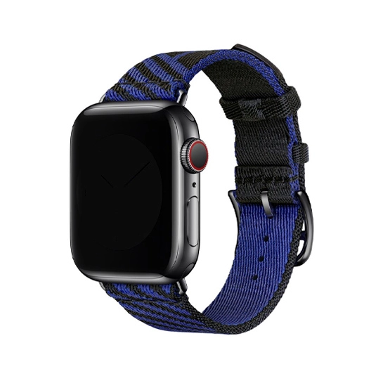 Ремінець Hermes Jumping Single Tour for Apple Watch 38mm/40mm Noir/Bleu Saphir