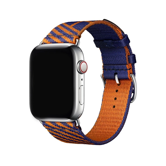 Ремінець Hermes Jumping Single Tour for Apple Watch 38mm/40mm Bleu Saphir/Orange