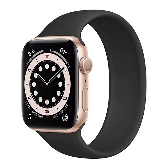 Смарт-часы Apple Watch Series 6 44mm Gold Aluminum Case with Black Solo Loop - цена, характеристики, отзывы, рассрочка, фото 1