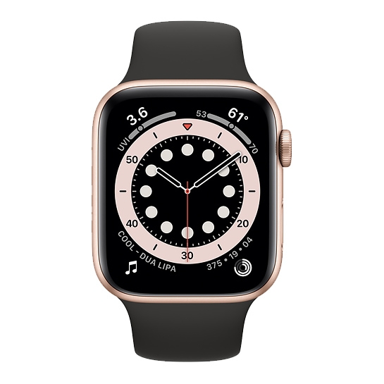 Смарт-часы Apple Watch Series 6 44mm Gold Aluminum Case with Black Solo Loop - цена, характеристики, отзывы, рассрочка, фото 2