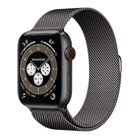 Смарт-часы Apple Watch Series 6 + LTE 44mm Space Black Titanium Case with Graphite Milanese Loop - цена, характеристики, отзывы, рассрочка, фото 1