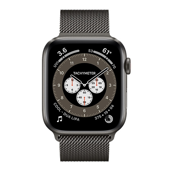 Смарт-часы Apple Watch Series 6 + LTE 44mm Space Black Titanium Case with Graphite Milanese Loop - цена, характеристики, отзывы, рассрочка, фото 2