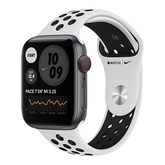 Смарт-часы Apple Watch SE Nike+ LTE 44mm Space Gray Aluminum Case with Pure Platinum/Black Nike Sport Band - цена, характеристики, отзывы, рассрочка, фото 1