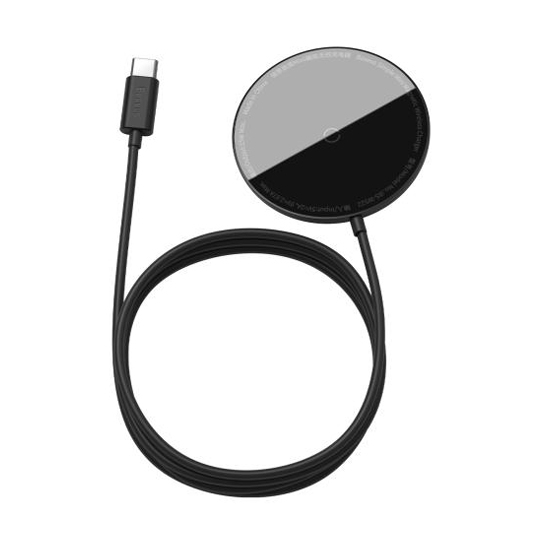 Бездротовий зарядний пристрій Baseus Simple Mini Magnetic 15W Magsafe Wireless Charger Black - ціна, характеристики, відгуки, розстрочка, фото 2