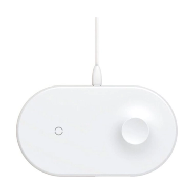 Беспроводное зарядное устройство Baseus Smart 2 in1 Wireless Charger with Type-C Cable White - цена, характеристики, отзывы, рассрочка, фото 1