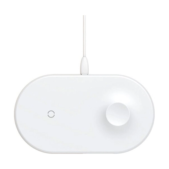 Беспроводное зарядное устройство Baseus Smart 2 in1 Wireless Charger with Type-C Cable White