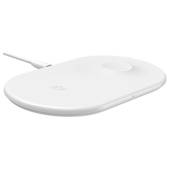 Беспроводное зарядное устройство Baseus Smart 2 in1 Wireless Charger with Type-C Cable White - цена, характеристики, отзывы, рассрочка, фото 2