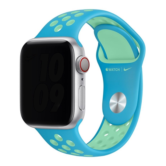 Ремешок Apple Nike Sport Band for Apple Watch 42mm/44mm Chlorine Blue/Green Glow - цена, характеристики, отзывы, рассрочка, фото 1