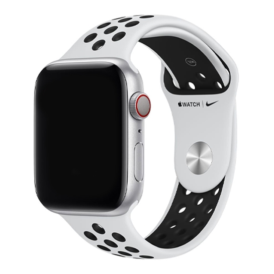 Ремінець Apple Nike Sport Band for Apple Watch 42mm/44mm Pure Platinum/Black - цена, характеристики, отзывы, рассрочка, фото 1