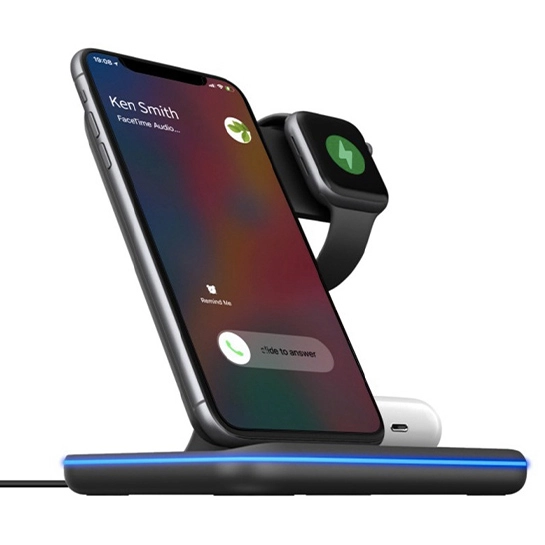 Бездротовий зарядний пристрій Gelius Pro 3 in 1 Fast Wireless Charger Black