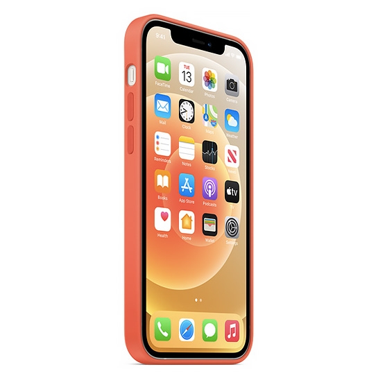 Чохол Apple Silicone Case with MagSafe for iPhone 12/12 Pro Electric Orange - ціна, характеристики, відгуки, розстрочка, фото 4