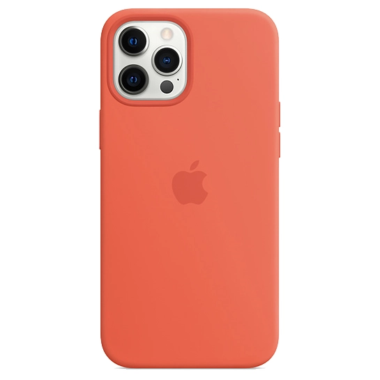 Чехол Apple Silicone Case with MagSafe for iPhone 12 Pro Max Electric Orange