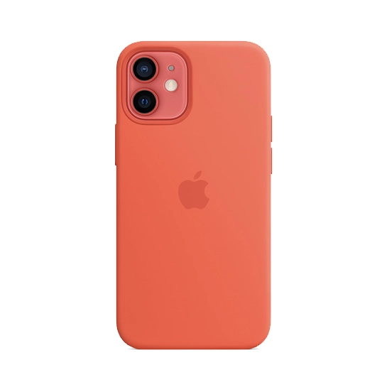 Чехол Apple Silicone Case with MagSafe for iPhone 12 Mini Electric Orange