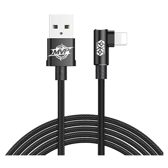 Кабель Baseus MVP Elbow 2.4A Lightning to USB Cable Black - цена, характеристики, отзывы, рассрочка, фото 1