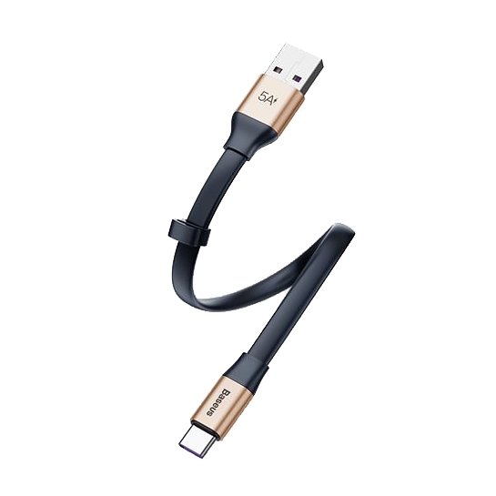 Кабель Baseus Simple HW Quick Charge Type-C to USB Cable 23cm Gold/Blue - цена, характеристики, отзывы, рассрочка, фото 4