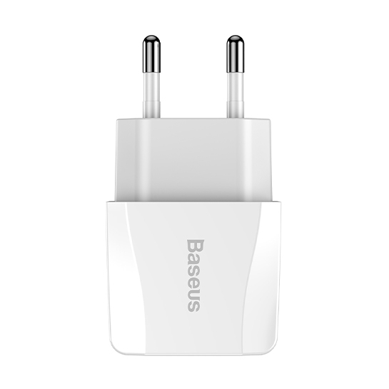 Сетевое зарядное устройство Baseus Mini Dual-USB Charger 2.1A White - цена, характеристики, отзывы, рассрочка, фото 1