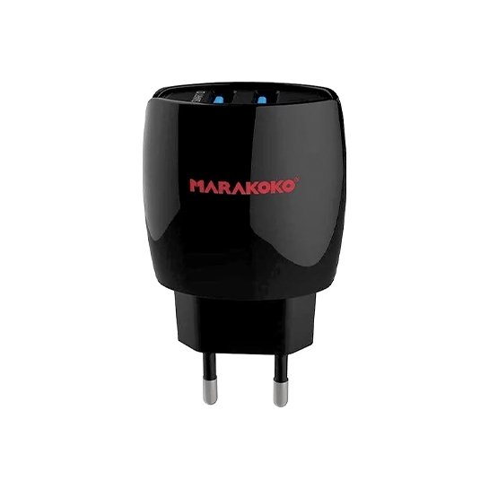 Мережевий зарядний пристрій Marakoko Smooth Power Series Wall Charger 2USB/2.4A Black - ціна, характеристики, відгуки, розстрочка, фото 1