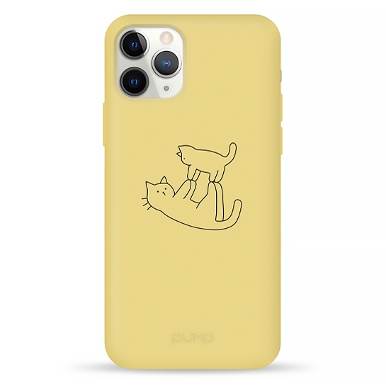 Чохол Pump Silicone Minimalistic Case for iPhone 11 Pro Cat on Cat # - ціна, характеристики, відгуки, розстрочка, фото 1