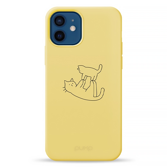 Чохол Pump Silicone Minimalistic Case for iPhone 12/12 Pro Cat on Cat # - ціна, характеристики, відгуки, розстрочка, фото 2