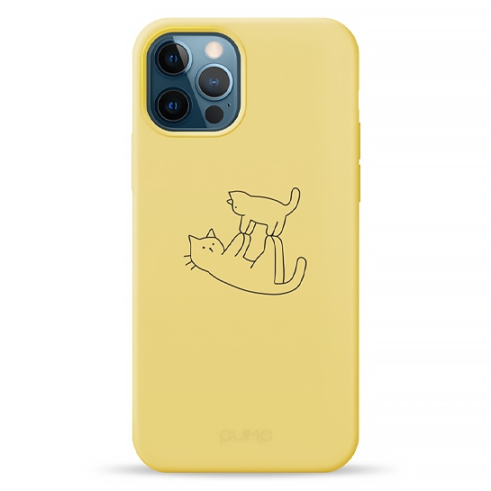 Чохол Pump Silicone Minimalistic Case for iPhone 12/12 Pro Cat on Cat # - ціна, характеристики, відгуки, розстрочка, фото 1