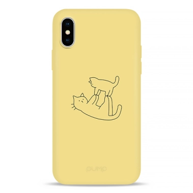 Чохол Pump Silicone Minimalistic Case for iPhone X/XS Cat on Cat # - цена, характеристики, отзывы, рассрочка, фото 1