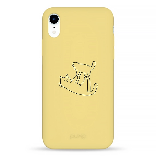 Чехол Pump Silicone Minimalistic Case for iPhone XR Cat on Cat #