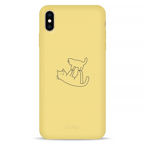 Чехол Pump Silicone Minimalistic Case for iPhone XS Max Cat on Cat #