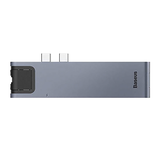 USB-хаб Baseus Thunderbolt C+Pro 7 in 1 HUB Docking Station Gray - ціна, характеристики, відгуки, розстрочка, фото 1