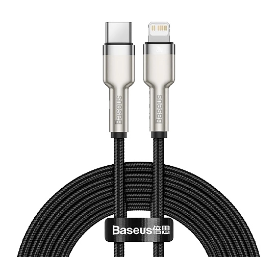 Кабель Baseus Cafule Metal Lightning to USB-C 20W Cable Black