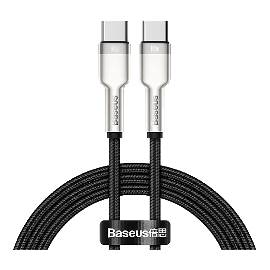 Кабель Baseus Cafule Metal Type-C to Type-C 100W Cable (1m) Black
