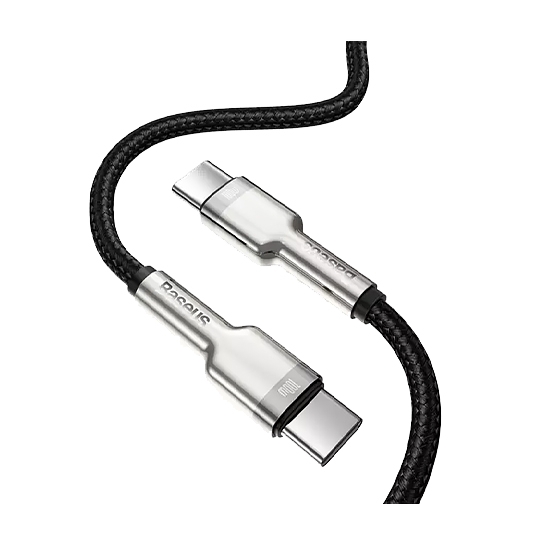 Кабель Baseus Cafule Metal Type-C to Type-C 100W Cable (1m) Black - ціна, характеристики, відгуки, розстрочка, фото 2