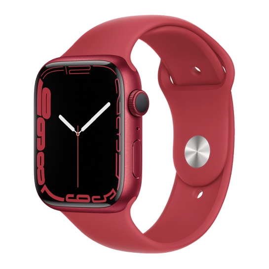 Смарт-часы Apple Watch Series 7 45mm PRODUCT (RED) Aluminum Case with Red Sport Band - цена, характеристики, отзывы, рассрочка, фото 1