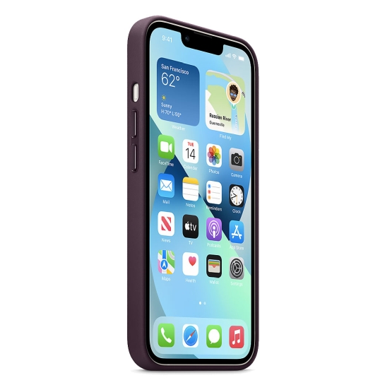 Чохол Apple Leather Case with MagSafe for iPhone 13 Dark Cherry - ціна, характеристики, відгуки, розстрочка, фото 5