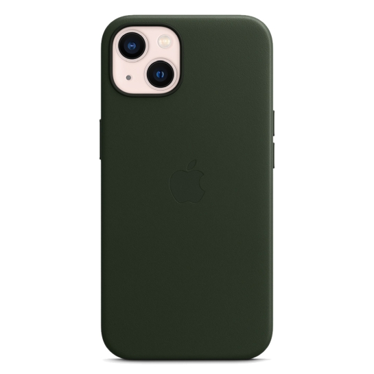 Чохол Apple Leather Case with MagSafe for iPhone 13 Sequoia Green - ціна, характеристики, відгуки, розстрочка, фото 1