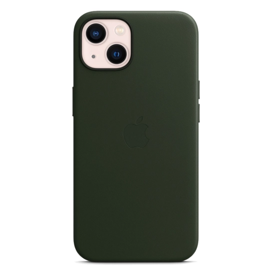 Чехол Apple Leather Case with MagSafe for iPhone 13 Sequoia Green