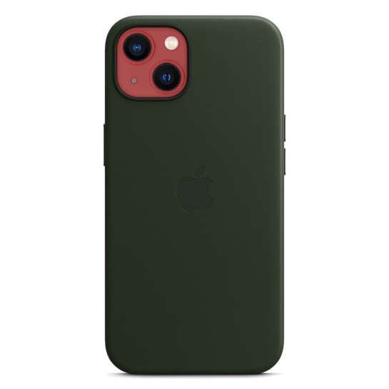 Чехол Apple Leather Case with MagSafe for iPhone 13 Sequoia Green - цена, характеристики, отзывы, рассрочка, фото 2