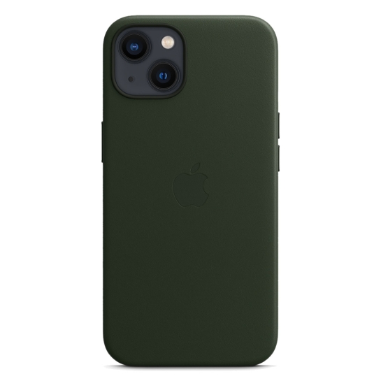 Чехол Apple Leather Case with MagSafe for iPhone 13 Sequoia Green - цена, характеристики, отзывы, рассрочка, фото 3