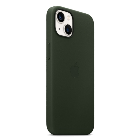 Чехол Apple Leather Case with MagSafe for iPhone 13 Sequoia Green - цена, характеристики, отзывы, рассрочка, фото 4