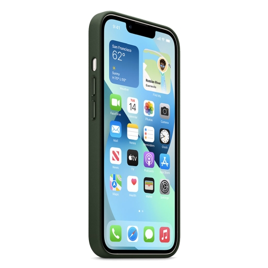 Чехол Apple Leather Case with MagSafe for iPhone 13 Sequoia Green - цена, характеристики, отзывы, рассрочка, фото 5