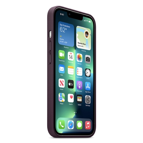 Чехол Apple Leather Case with MagSafe for iPhone 13 Pro Dark Cherry - цена, характеристики, отзывы, рассрочка, фото 6