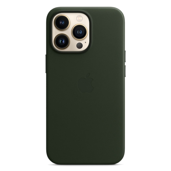 Чехол Apple Leather Case with MagSafe for iPhone 13 Pro Sequoia Green - цена, характеристики, отзывы, рассрочка, фото 1