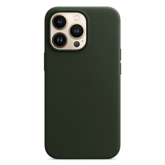 Чехол Apple Leather Case with MagSafe for iPhone 13 Pro Sequoia Green
