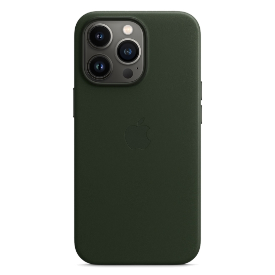Чохол Apple Leather Case with MagSafe for iPhone 13 Pro Sequoia Green - ціна, характеристики, відгуки, розстрочка, фото 2