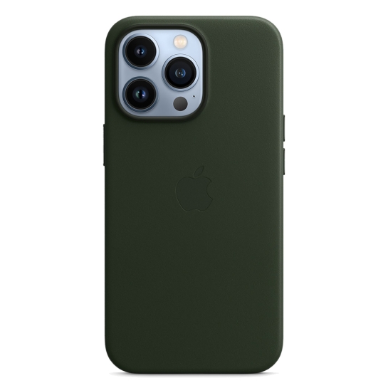 Чохол Apple Leather Case with MagSafe for iPhone 13 Pro Sequoia Green - ціна, характеристики, відгуки, розстрочка, фото 4