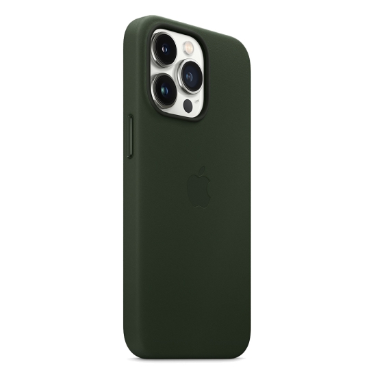 Чохол Apple Leather Case with MagSafe for iPhone 13 Pro Sequoia Green - ціна, характеристики, відгуки, розстрочка, фото 5