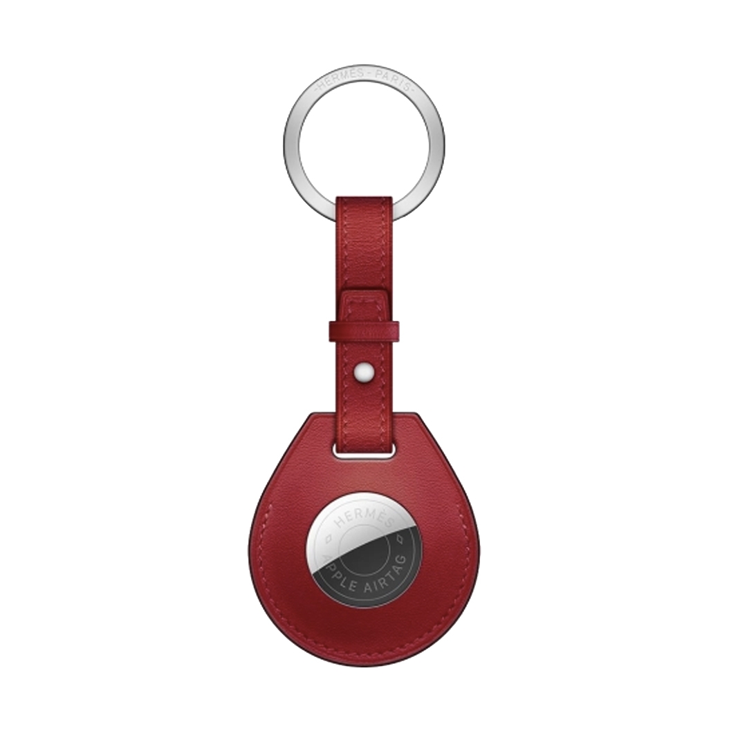 Кожанный брелок с кольцом Apple Hermes Key Ring Piment with AirTag - цена, характеристики, отзывы, рассрочка, фото 1
