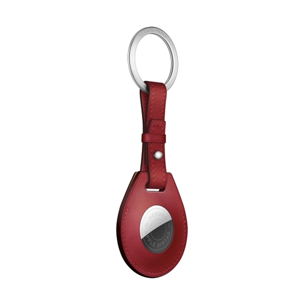 Шкіряний брелок з кільцем Apple Hermes Key Ring Piment with AirTag - ціна, характеристики, відгуки, розстрочка, фото 2