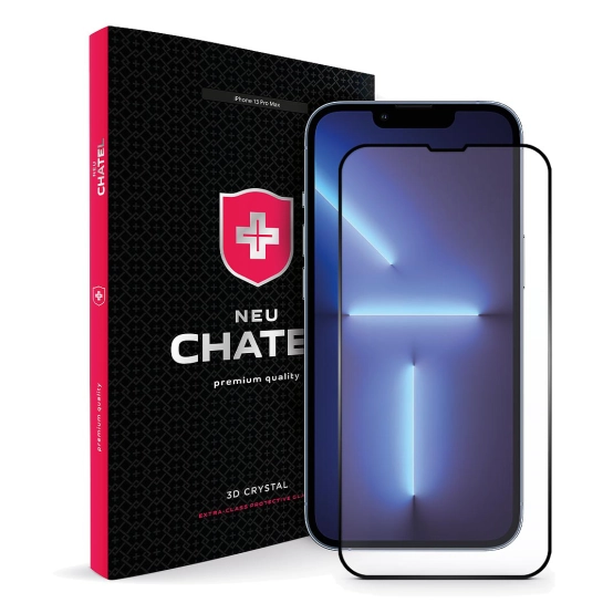 Стекло +NEU Chatel Corning Gorilla Glass for iPhone 13 Pro Max Front Black