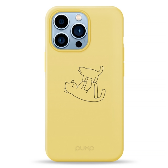 Чохол Pump Silicone Minimalistic Case for iPhone 13 Pro Cat on Cat # - ціна, характеристики, відгуки, розстрочка, фото 1