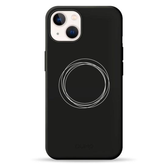 Чохол Pump Silicone Minimalistic Case for iPhone 13 Circles on Dark #